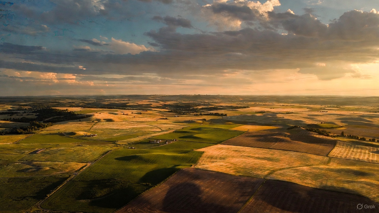 North Dakota Prairie Landscape at Golden Hour
